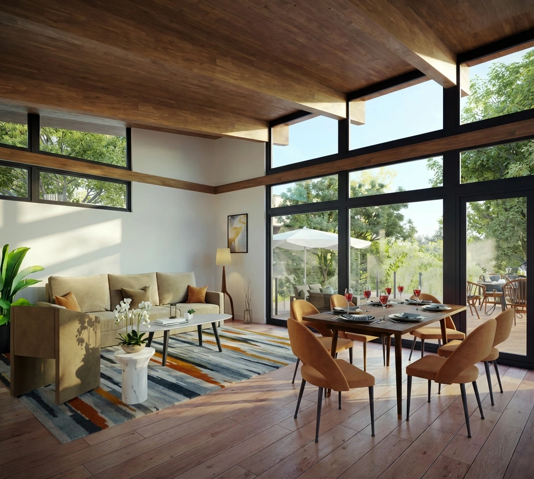 Elegant custom home interior featuring high-end finishes, designer lighting, and open floor plan by Modern Dwellings